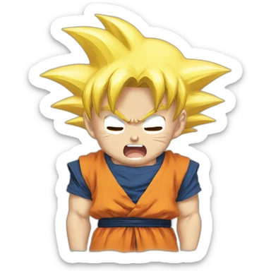 cute kid goku crying sticker