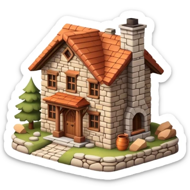 cozy house with a chimney sticker