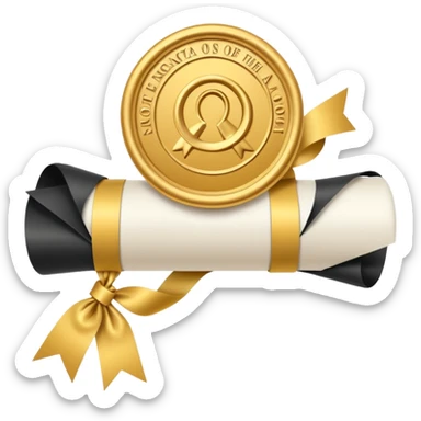 white diploma sticker