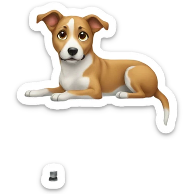 Dog on examination table sticker