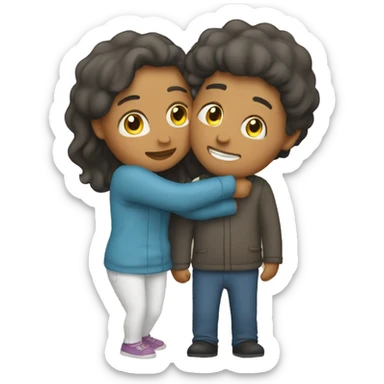 Couple hugging each other  sticker