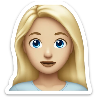 a very pretty girl with blonde hair and blue eyes sticker