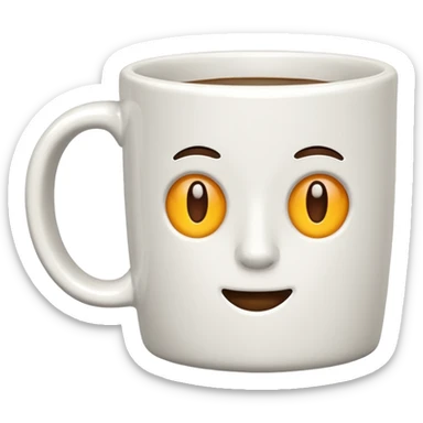 White coffee mug sticker