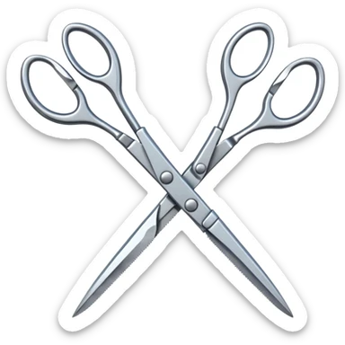 Two pairs of scissor hands interlocking  sticker