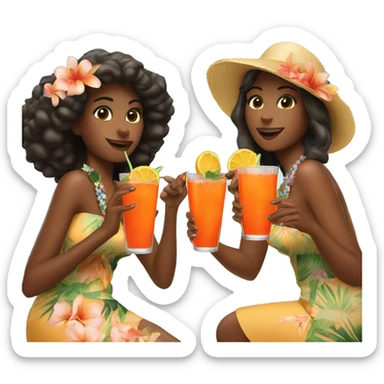 Three beautiful Hawaii girls drinking aperol sticker