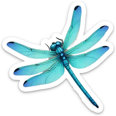 Delicate Blue dragonfly  sticker