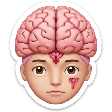 Stupid person with brains popping out sticker