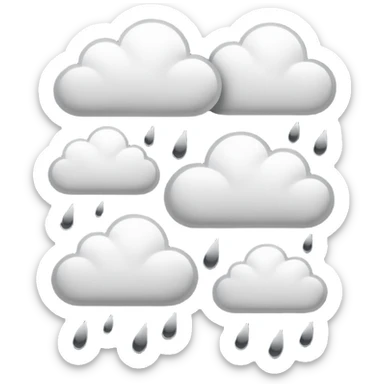 hand drawn rain clouds black and white sticker