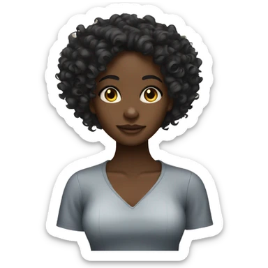 black girl with curls  sticker
