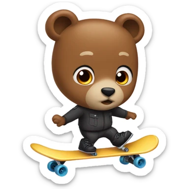 Oso con patinete sticker