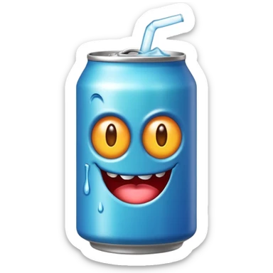 Crea un emoji de una lata de monster blanca de la bebida energética  sticker