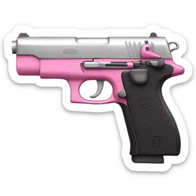 pink gun sticker