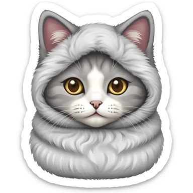A babushka cat sticker