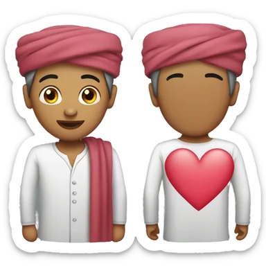 muslim man with turban with heart han sticker
