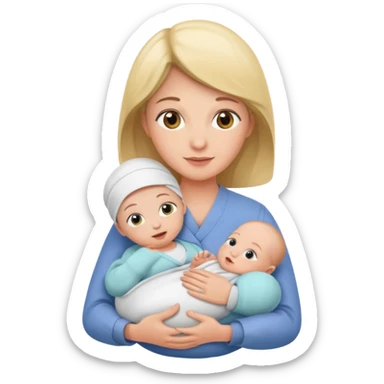 Midwife holding baby  sticker