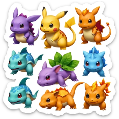 create 50 emoji for pokemon sticker