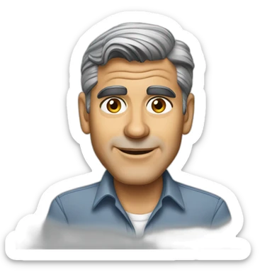 george clooney cartoon wearing shirt sticker