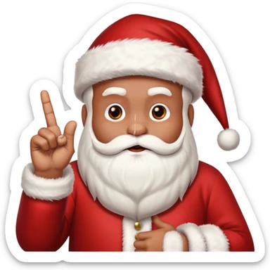Santa holding up the middle finger sticker