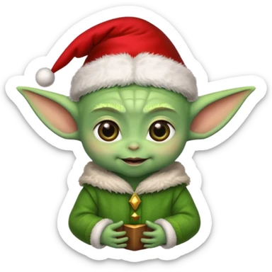 Baby joda con cappello da elfo di natale sticker