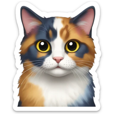 A true rainbow calico cat with a blep  sticker