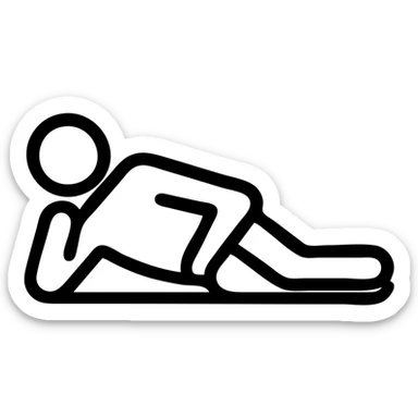 icon of a person resting on their side, simple and clear sticker
