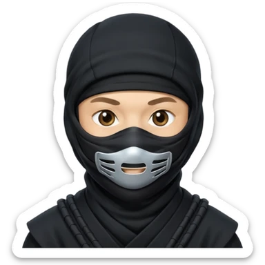  Ninja with mask covering mouth sticker