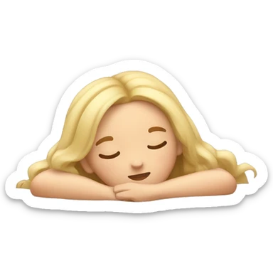 pretty blodne girl napping sticker