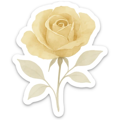 gold rose watercolor style sticker