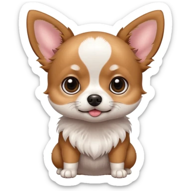 very cute big eyes kawaii chihuahua sticker