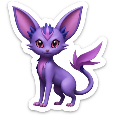 Sneasel-Espeon-Noibat-Purrloin-Fakémon-hybrid-creature (full body)  sticker