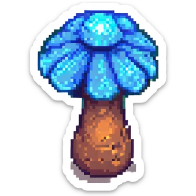 glowing mushroom with blue glow sticker