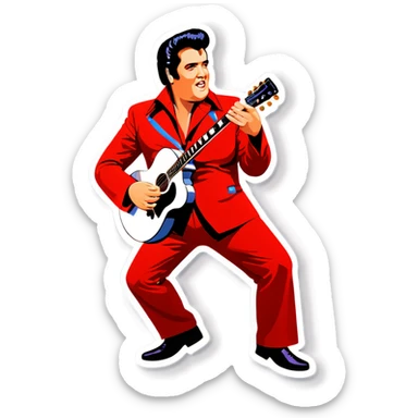 Fat elvis sticker