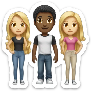Five-black-man-stand-and-blonde-girl-center sticker