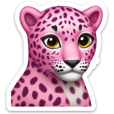 Pink leopard  sticker