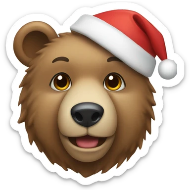 Christmas bear head sticker