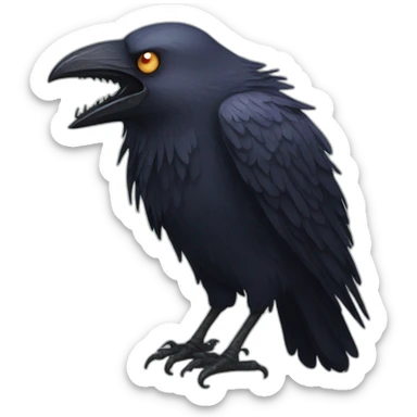 Zombified crow  sticker