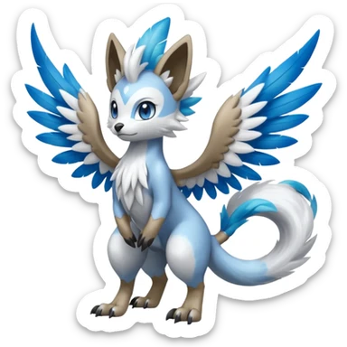 Meloetta-WereGarurumon-Trico-Pokémon-Fakémon-fusion-hybrid-creature sticker