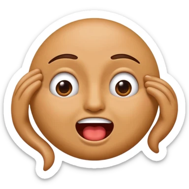 Emoji hitting the folks dance with eyes shut and biting bottom lip sticker