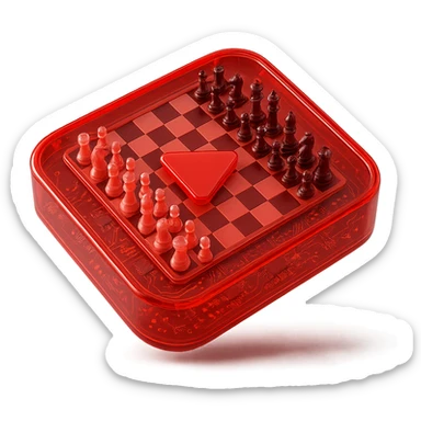 chess board of youtube play button, red YouTube play button, glossy circuit style sticker