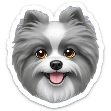 gray Pomeranian poodle sticker