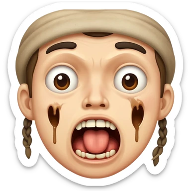 hungry peasants open mouths sticker