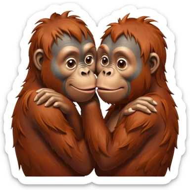 Kissing orangutang sticker