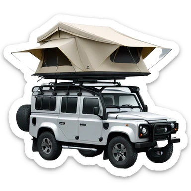 Black defender with auto home roof top tent  sticker