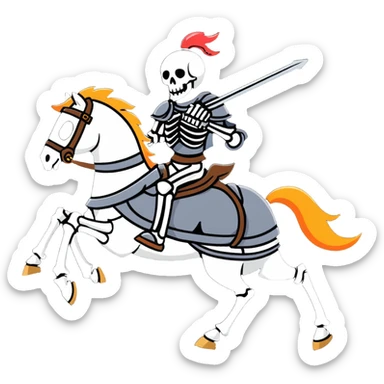 skeleton knight on a death horse sticker
