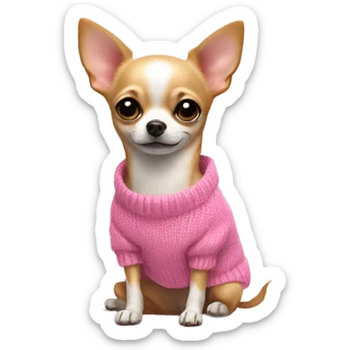 chihuahua with a pink sweater  sticker