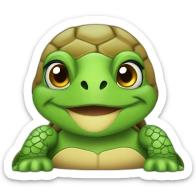 Turtle with make up zesty sticker