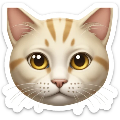 cream tabby cat pooping on bed  sticker