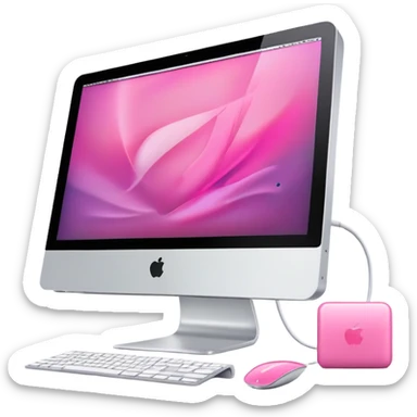 ultra realistic pink imac sticker