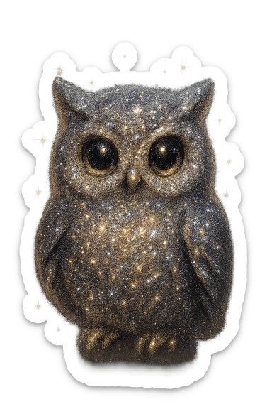 sparkly owl sticker