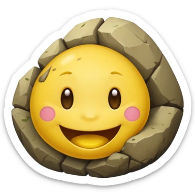 make the yellow emoji face eat a boulder sticker